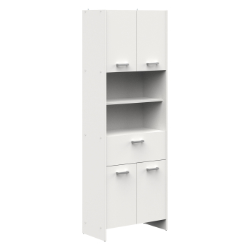 Hochschrank 4 Türen + 1 Scharnier. KORAL weiß