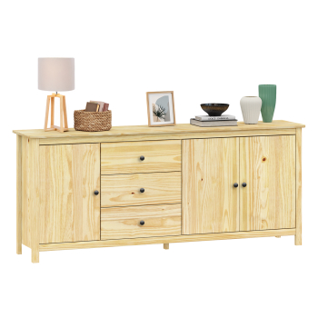 Kommode 3 Türen + 3 Schubladen TORINO Metallgriffe