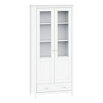 Vitrine 2 Türen + 1 Schublade TORINO weiß